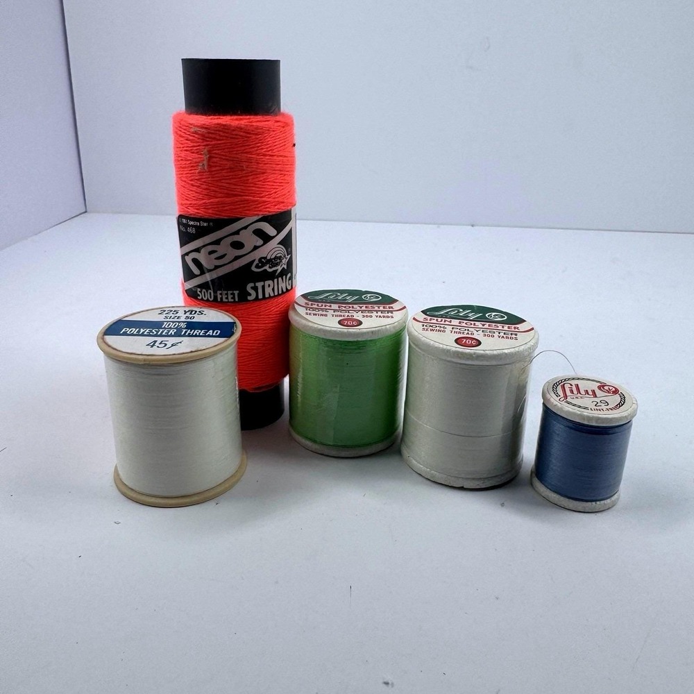 Vintage Lily Thread Lot New Polyester Cotton Sewing Spools Mixed - Picture 2 of 4